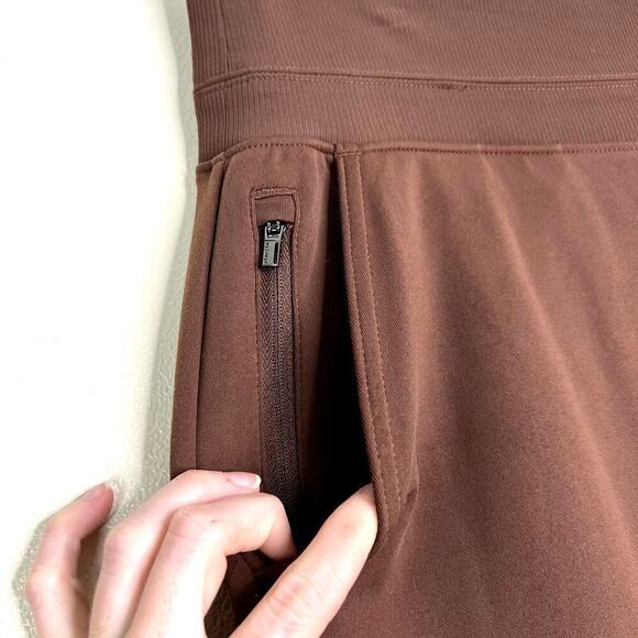 Athleta Venice Flare Pant Brown Pull-On Sweatpants Pockets Athleisure Medium - Picture 4 of 8